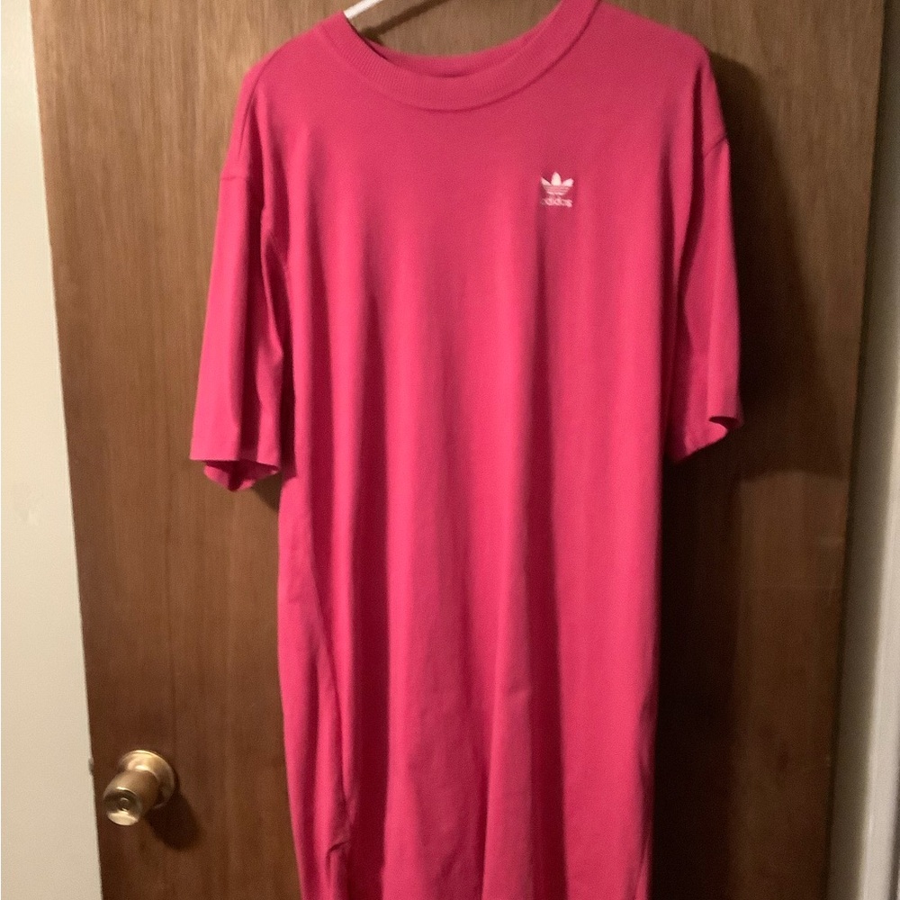 adidas Hot Pink T-Shirt Dress with Trefoil Logo